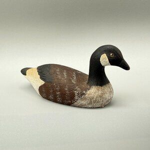 Jennings Decoy Co Canada Goose 3" Art Figurine Wooden Hand Carved Painted Signed